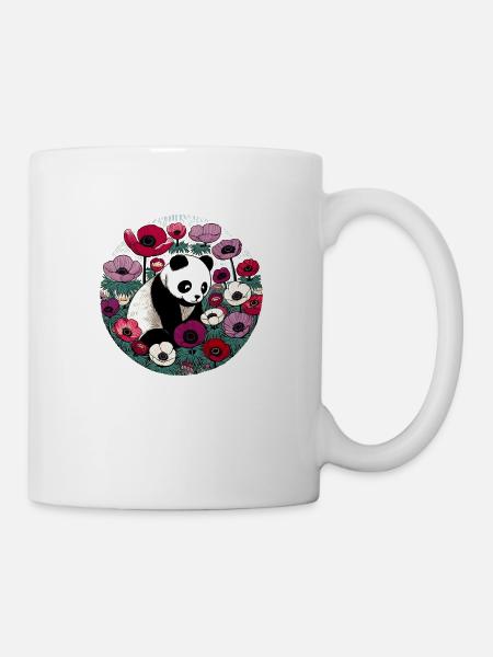 Blume Panda Bär - Tasse - Weiß