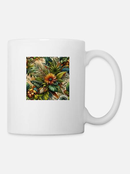 Vibrant Botanical Extravaganza - Mug - white