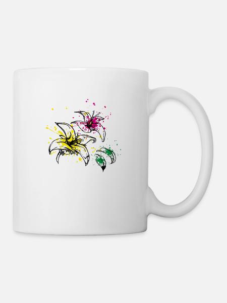 blüten splash - Tasse - Weiß