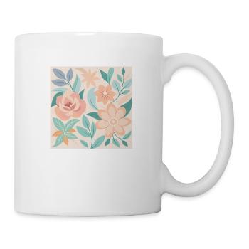 blumenmuster in zarten pastell - Tasse - Weiß - Rechts