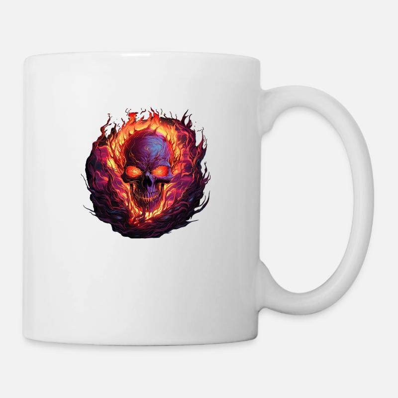 Flammenschädel der Ewigkeit - Tasse - Weiß
