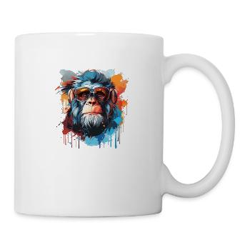 Affenkopf in Cool - Tasse - Weiß - Rechts