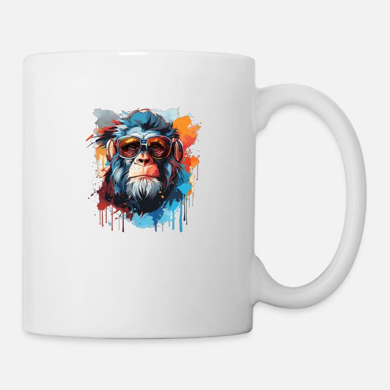 Affenkopf in Cool - Tasse - Weiß