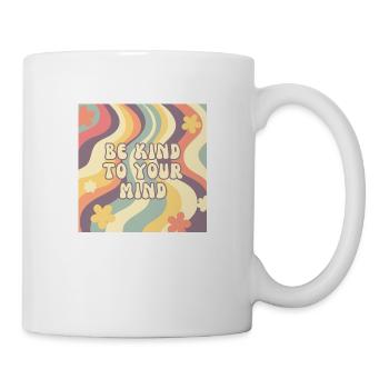 "Be Kind to Your Mind” -Retro Mental Health gifts - Mug - white - Right