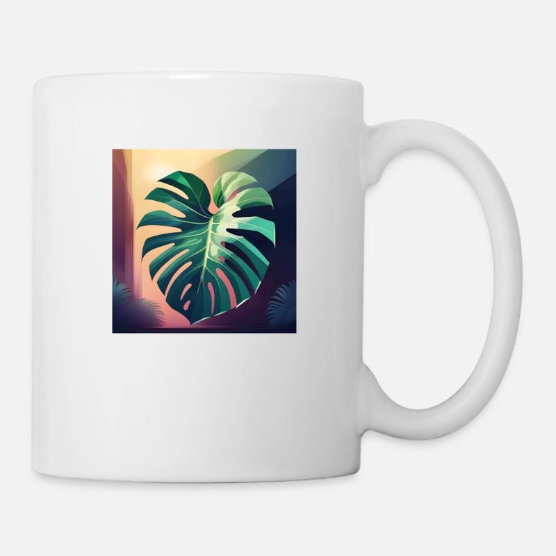 Monstera Leaf - Tasse - Weiß