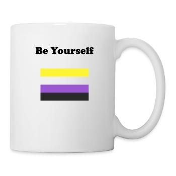 Nicht-binäre Flagge Sei du selbst - Tasse - Weiß - Rechts
