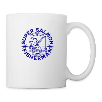 Humor Dad Fishing Bear Super Salmon Fisherman - Mug - white - Right