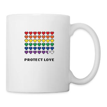 Protect Love Pixel Art LGTBQAI+ - Mug - white - Right