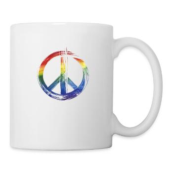 Peace Regenbogen - Tasse - Weiß - Rechts