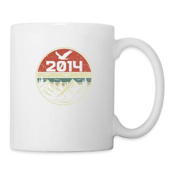 Jahrgang 2014 Klassik 2014 Retro 2014 Geschenk 2014 - Tasse - Weiß - Rechts