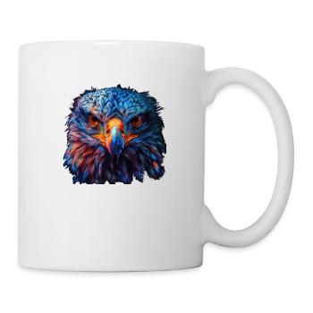 Red and Blue Eagle Fierce and Vivid Animal Art - Tasse - Weiß - Rechts