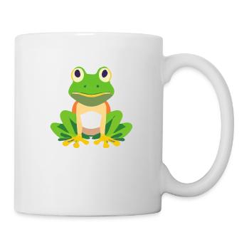 Grüner Frosch sitzt. - Tasse - Weiß - Rechts
