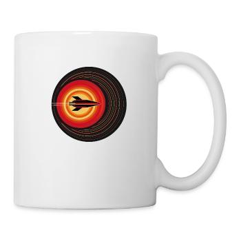 Retro-Rakete im Orbit - Tasse - Weiß - Rechts