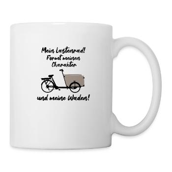 Cargo bike shapes my character and calves, bike - Mug - white - Right