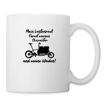 Cargo bike shapes my character and calves, bike - Mug - white - Right