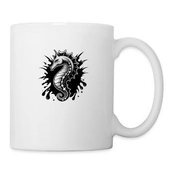 Hippocampe Noir Blanc - Mug blanc - blanc - Droite