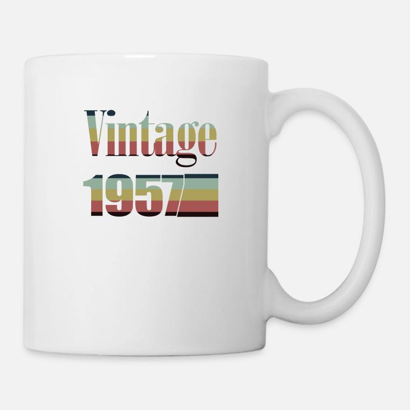 1957 anniversaire 1957 né en 1957 anniversaire - Mug blanc - blanc