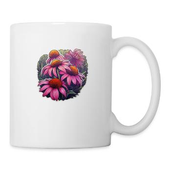 Plante d’échinacée 5 fleurs - Mug blanc - blanc - Droite