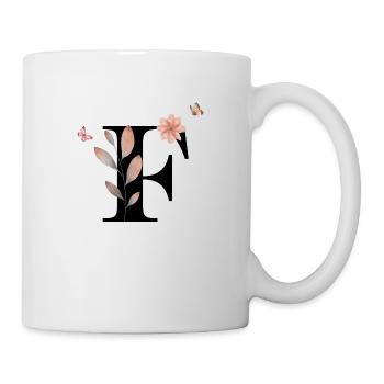 Buchstabe f Wildblumen Aquarelle - Tasse - Weiß - Rechts
