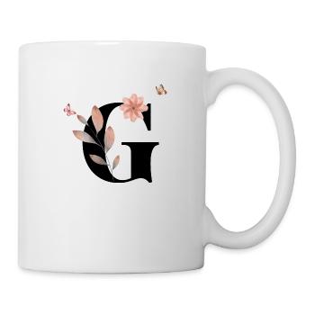 Lettre g fleurs sauvages aquarelles - Mug blanc - blanc - Droite