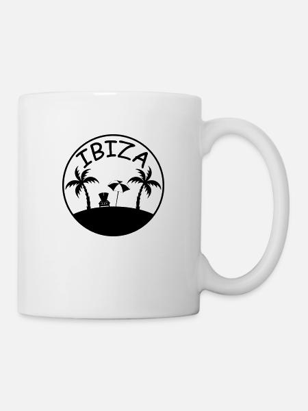 insel palmen ibiza - Tasse - Weiß
