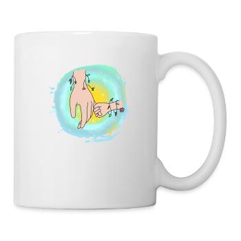 mains fleuries sans texte - Mug blanc - blanc - Droite