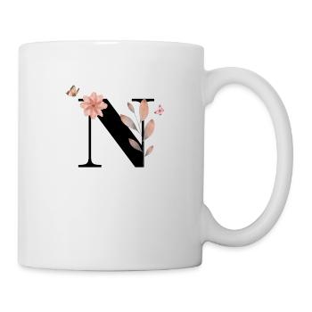 Buchstabe n Wildblumen Aquarelle - Tasse - Weiß - Rechts