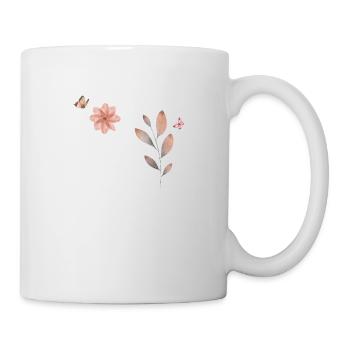 Lettre n fleurs sauvages aquarelles - Mug blanc - blanc - Droite