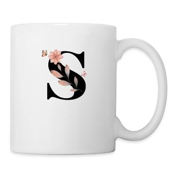 Buchstaben s Wildblumen Aquarelle - Tasse - Weiß - Rechts