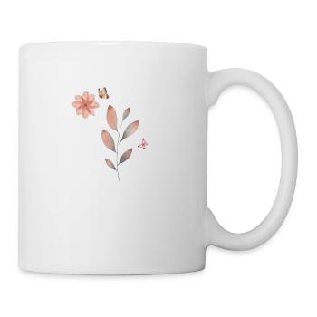 Lettre t fleurs sauvages aquarelles - Mug blanc - blanc - Droite