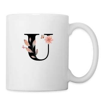 Buchstabe u Wildblumen Aquarelle - Tasse - Weiß - Rechts