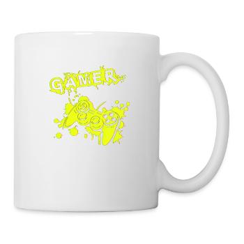 Gamer Game Play Online Computer Gaming Arcade Neon - Mug - white - Right