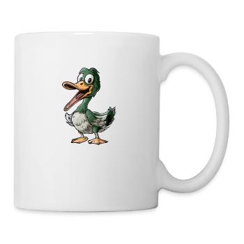 Cheerful duck with big smile - Mug - white - Right