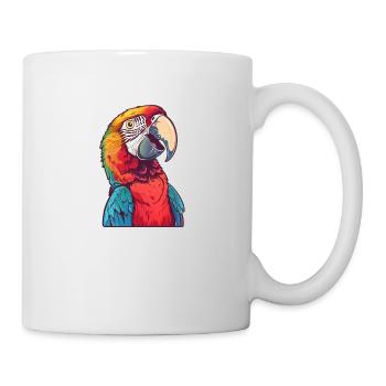 Colorful parrot portrait in detail - Mug - white - Right