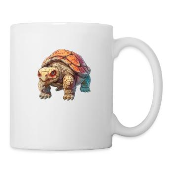 Colorful turtle with red eyes - Mug - white - Right
