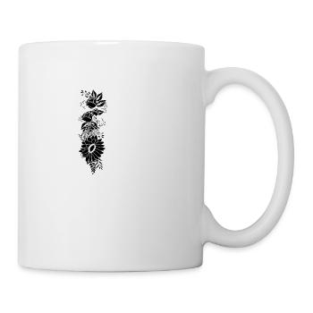Lettre h floral noir et blanc - Mug blanc - blanc - Droite