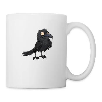 Mystischer Schwarzer Rabe Blickfang - Tasse - Weiß - Rechts