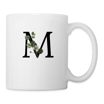 Buchstabe M Grün Botanisch - Tasse - Weiß - Rechts