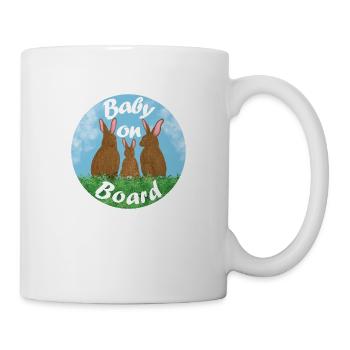 Baby on board - Hasenfamilie - Tasse - Weiß - Rechts