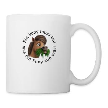 Nimmersatt Pony - Tasse - Weiß - Rechts