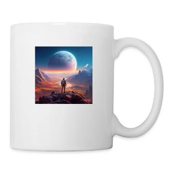 Pluto und sein aufgehender Mond Charon - Tasse - Weiß - Rechts