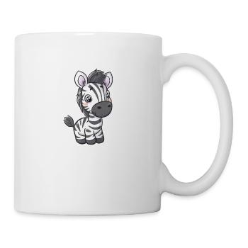 Comic-Stil Kawaii Zebra Aufkleber – Isoliert - Tasse - Weiß - Rechts