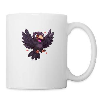 Flying vulture with heart motif - Mug - white - Right