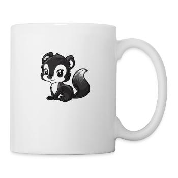 Niedlicher Skunk Mit Großen Augen - Tasse - Weiß - Rechts