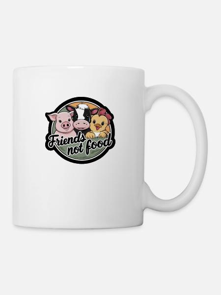 Vegetarier Vegetarierin Vegan Veganer süße Tiere - Tasse - Weiß