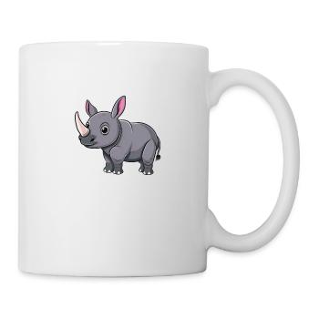 Niedliches Rhinozeros In Grau Für Dich - Tasse - Weiß - Rechts