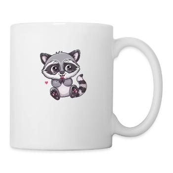 Raton laveur mignon avec look coeur - Mug blanc - blanc - Droite