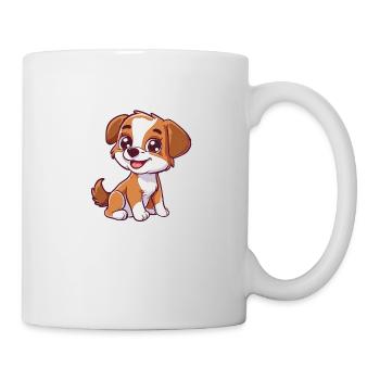 Verspielter Welpe Mit Herzlichen Augen - Tasse - Weiß - Rechts