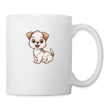 Chiot joueur avec un sourire charmant - Mug blanc - blanc - Droite