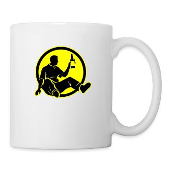 Bière buvant Silhouette Party - Mug blanc - blanc - Droite
